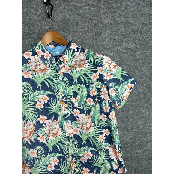 Chubbies Mens Short Sleeve Hawaiian‎ Floral Shirt Navy Orange Green Size Small - Picture 11 of 14